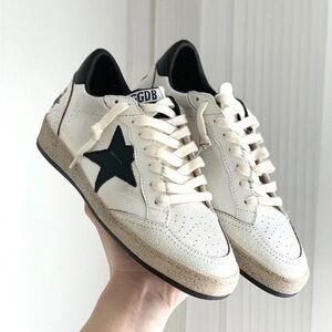 Golden Goose White and Black Sneakers